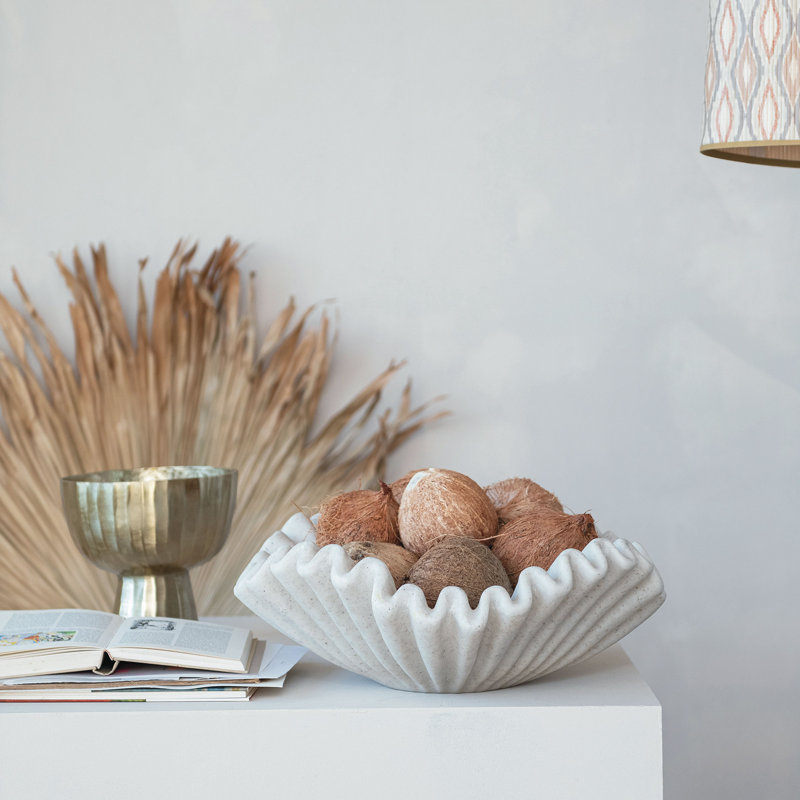 Chic Ruffle Stone-Finish Bowl