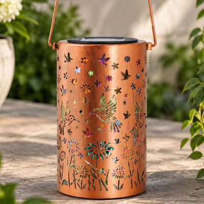 Lanterne solaire d'extérieur colorée, lampe DEL suspendue colibri pour jardin
