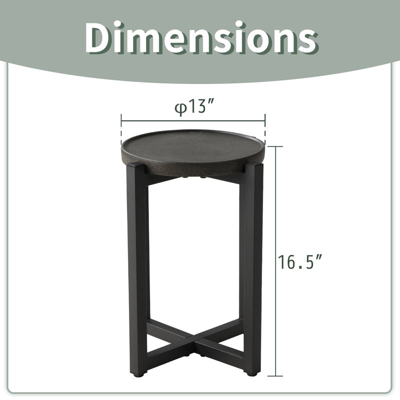 Yeary Concrete Top End Table
