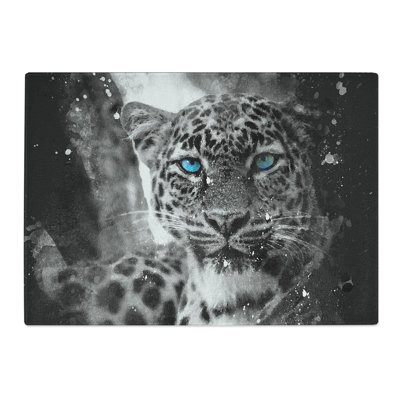 Tempered Glass Bright Eyed Leopard Chopping Board
