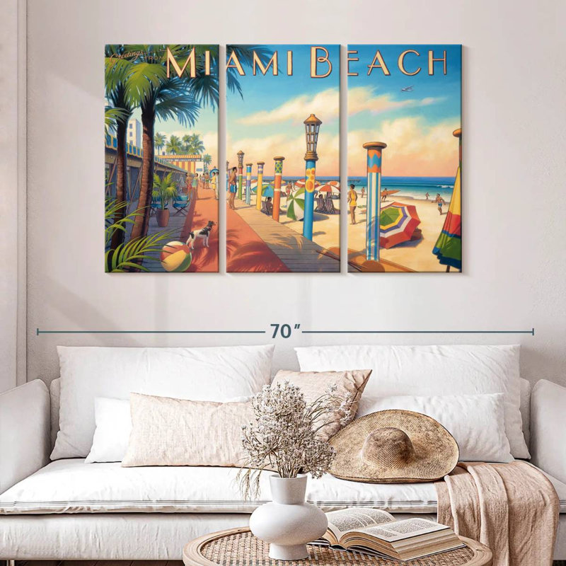 Sebbie Greetings From Miami Beach, 32" H x 50" W