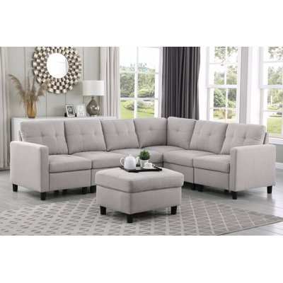 Kentrell 7 - Piece Upholstered Sectional With Ottoman