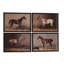 English Equestrian Rustic Traditional Horse Framed Canvas Prints - Set of 4