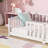 White Rubber Wood Twin Floor Bed With Fence (Without Door) And Safety Guardrails-723256703