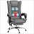 Massaging Office Chair with Vibration, Heat &amp; Footrest | Vinsetto Slate Gray PU Leather-555223947
