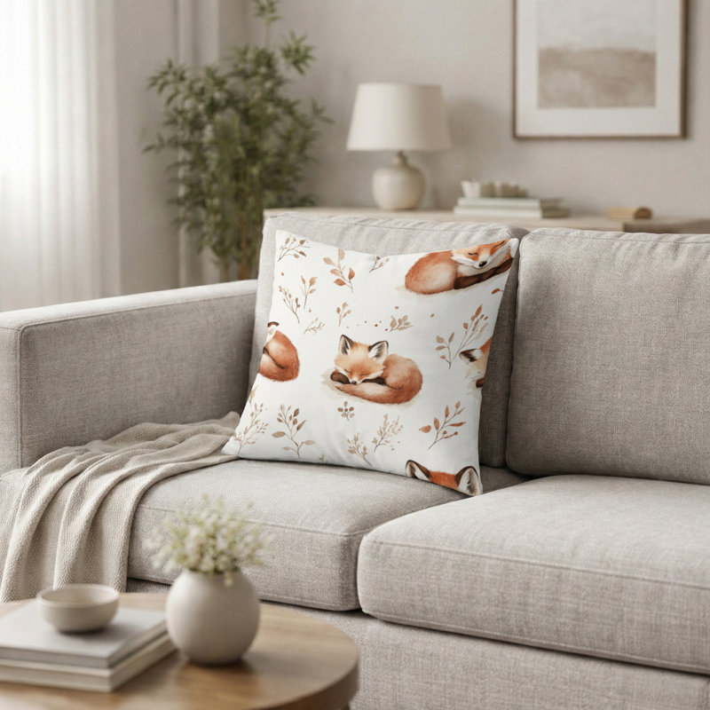 Coussin décoratif à imprimé animal - Coussins décoratifs orange, H 18 po x l 18 po