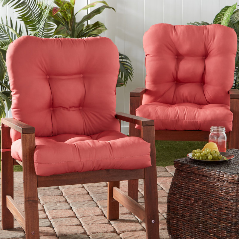 Coussin de chaise d'extérieur Lester, 2, H 21 po x l 21 po x P 21 po, Corail