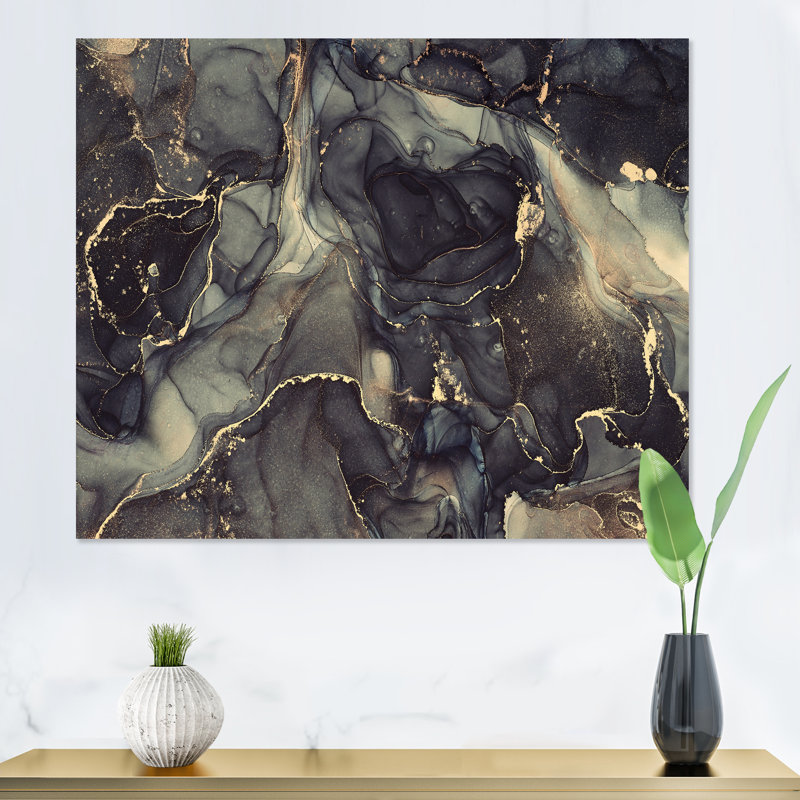 «Black Gold Infusion», reproduction d'art sur toile, H 30 po x l 40 po, Toile tendue
