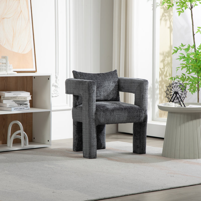 Upholstered Armchair, Dark Grey