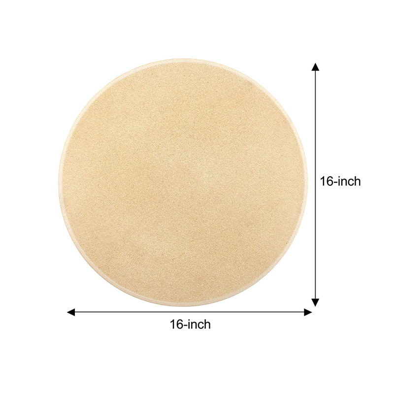 Cook N Home Classic 16 Inch Round Pizza Stone with Scraper, Heavy Duty Cordierite Baking Stone for Oven and Grill, Thermal Shock Resistant Ideal for Baking Crisp Crust Pizza, Cream