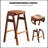 3 PCS Pub Dining Set Retro Bar Table Rubber Wood Stackable Backless High Stool for 2 with Shelf
