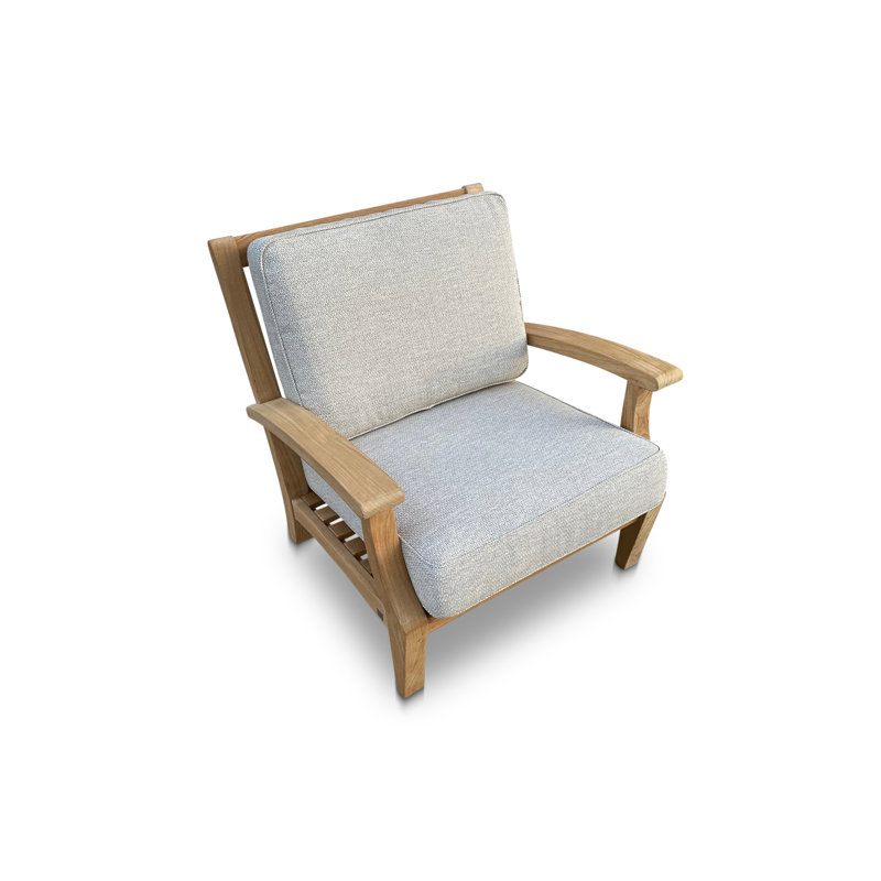 Newport Outdoor Teak Lounge Chair, Dune Performance