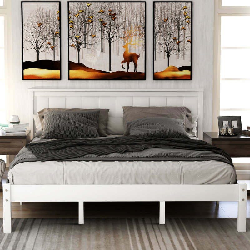Beckville Platform Bed, White, Queen