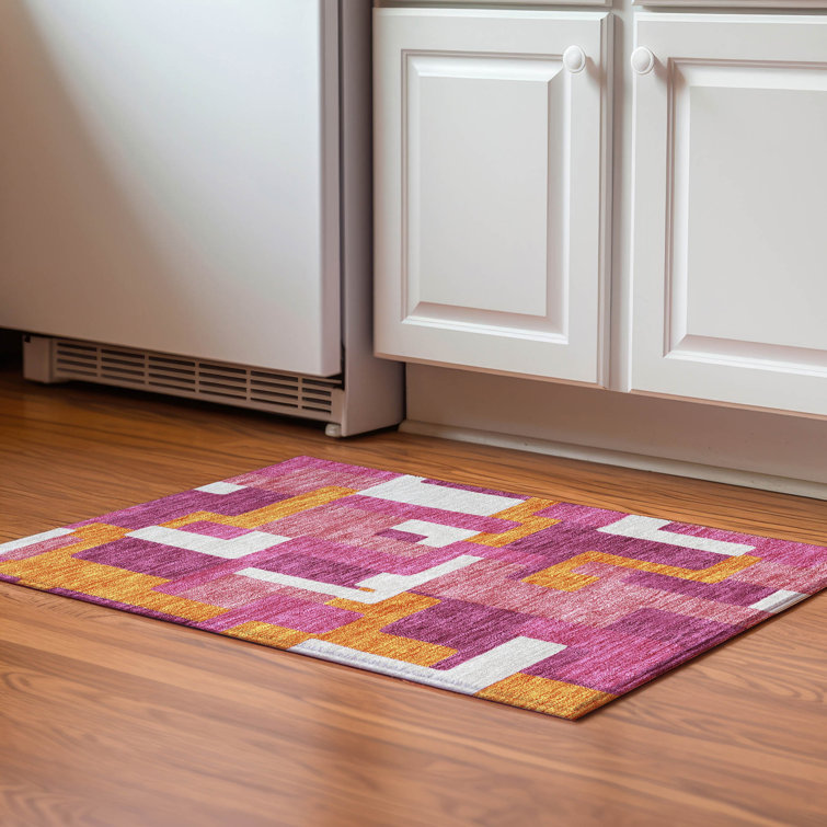 Premium Machine Washable Prisco Pink Rug