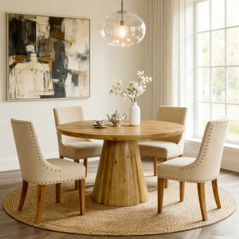 Round Solid Wood Dining Table
