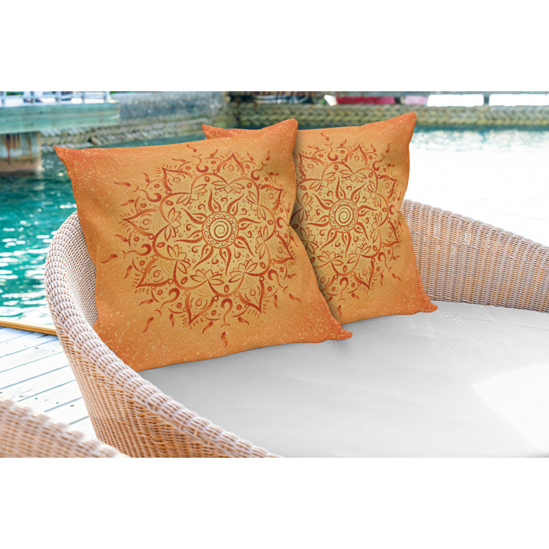 Leaf Arabian Mandala Square Pillow Cover, 16" x 16"