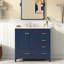 Ensemble de meuble-lavabo moderne 36 po avec lavabo 36 po, autoportant avec pieds en bois massif, bleu