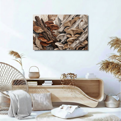Ensemble de 1 tableau sur toile Forêt de champignons