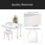 Ensemble de coiffeuse 40 "moderne avec miroir à écran tactile lumineux, coiffeuse et tabouret rembourré avec 2 grands tiroirs, blanc