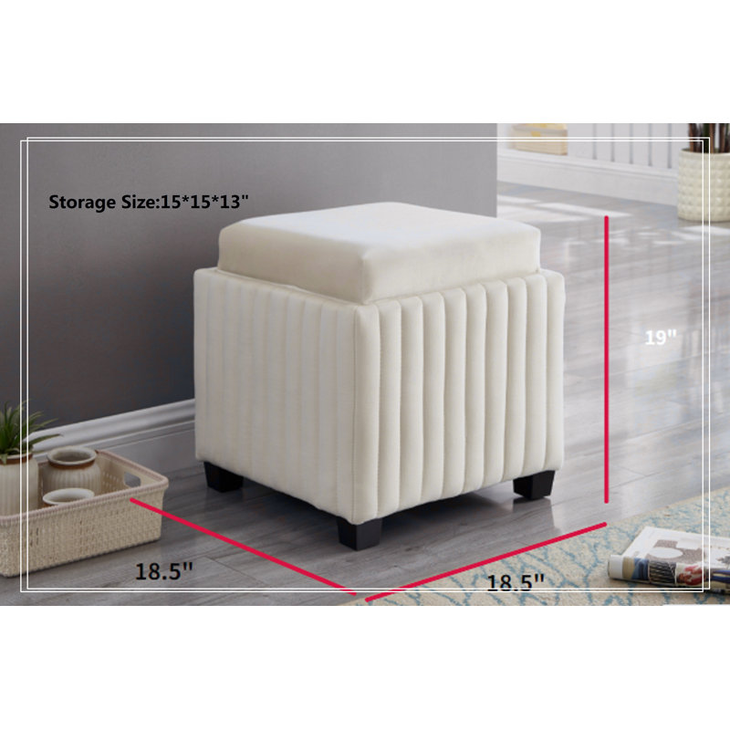 Banc de rangement 18 po CubeStorage, Beige
