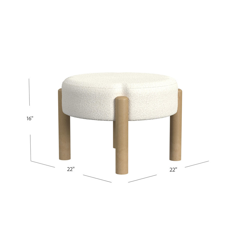 Repose-pieds standard rond 22 po Kennyah, Crème