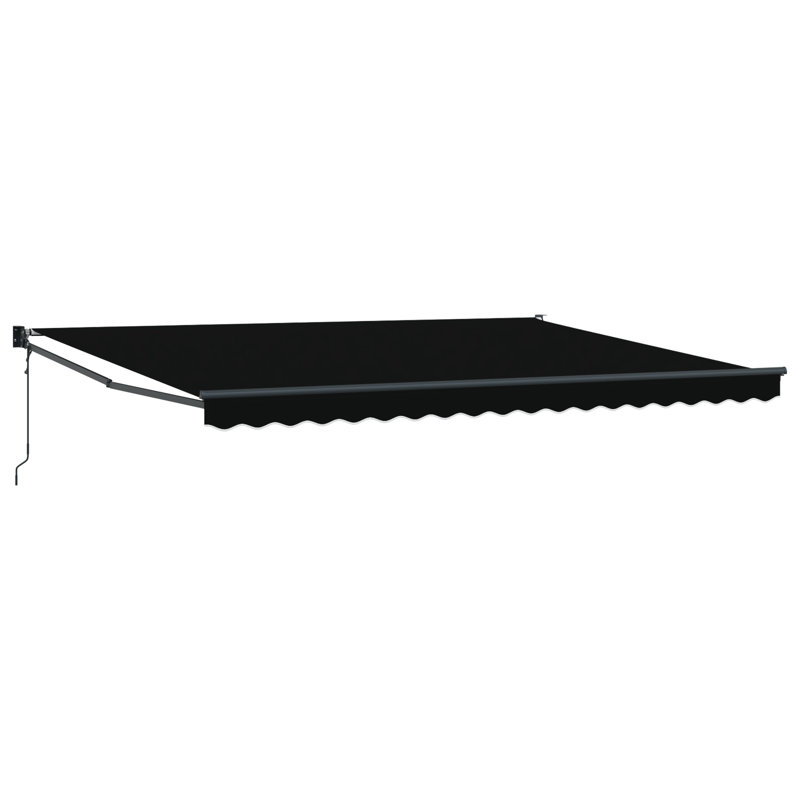 Brayden Studio Retractable Patio Awning, 450 cm W x 300 cm D, Black