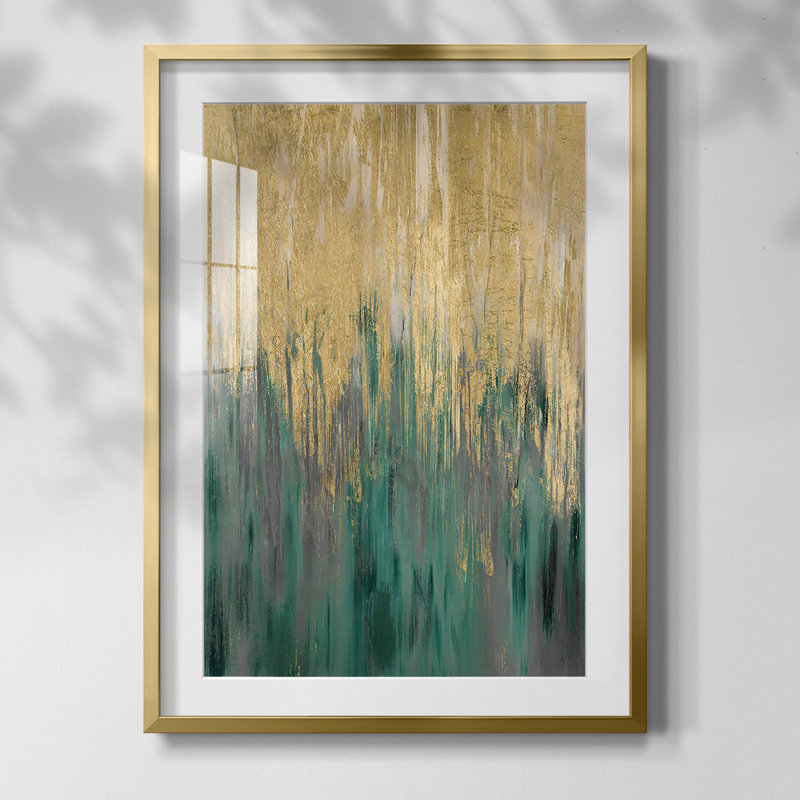 «Floating By I», reproduction encadrée, Blanc, Papier avec cadre doré