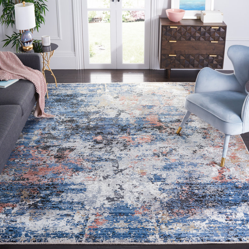 Tapis Signature 601 ivoire / bleu marine, Rectangle 9 pi 8 po x 13 pi