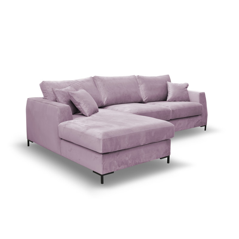 Inwood 4 Seater Corner Sofa , Pink 100 % polyester, Left Hand Facing