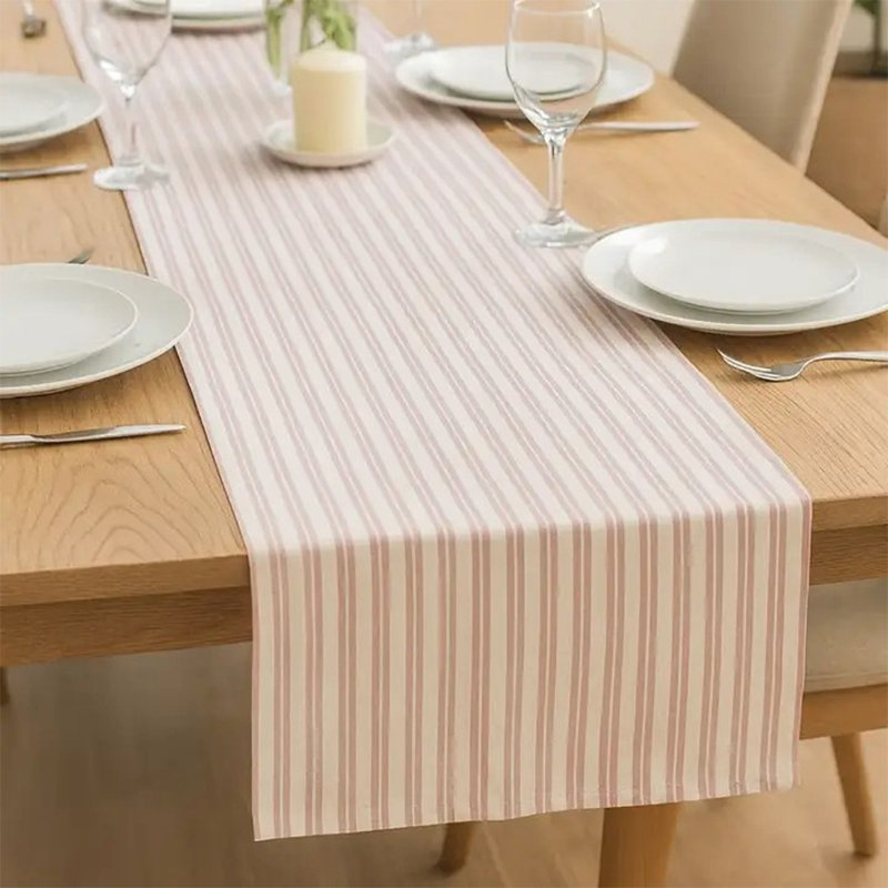 Stripe Everyday Design Table Runner, 90" x 16", Coral