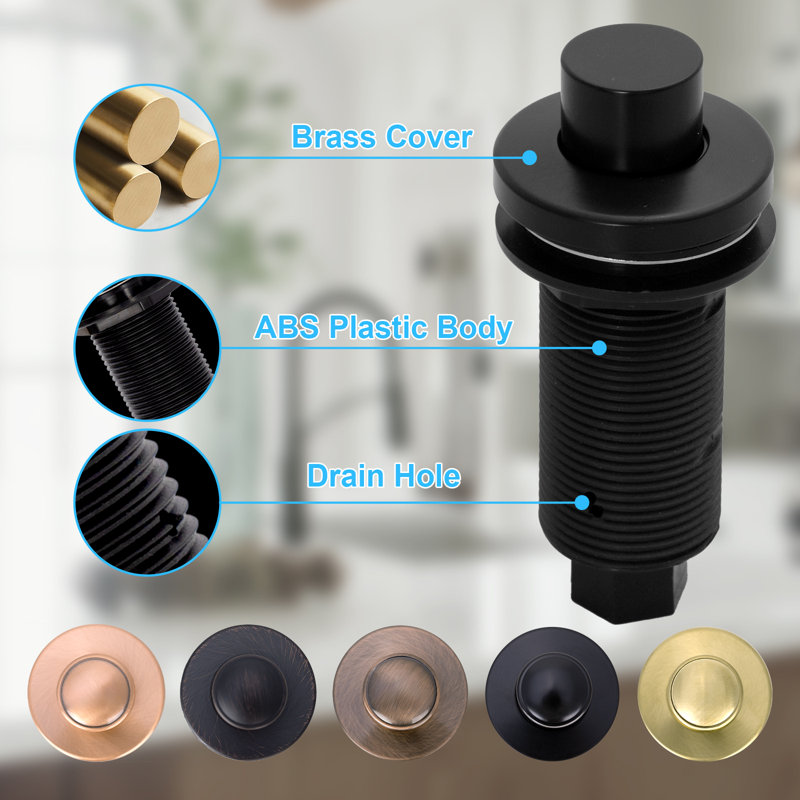 Matte Black Brass Garbage Disposal Air Switch Kit