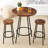 Sevon 3-Piece Bistro Set, Modern Round Counter Height Dining Set w/ 2 Stools, Metal Frame-1983641621