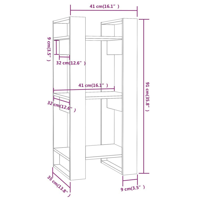 vidaXL Book Cabinet Solid pine wood Compact Book Cabinet, 91cm H x 41cm W x 35cm D, Light Brown