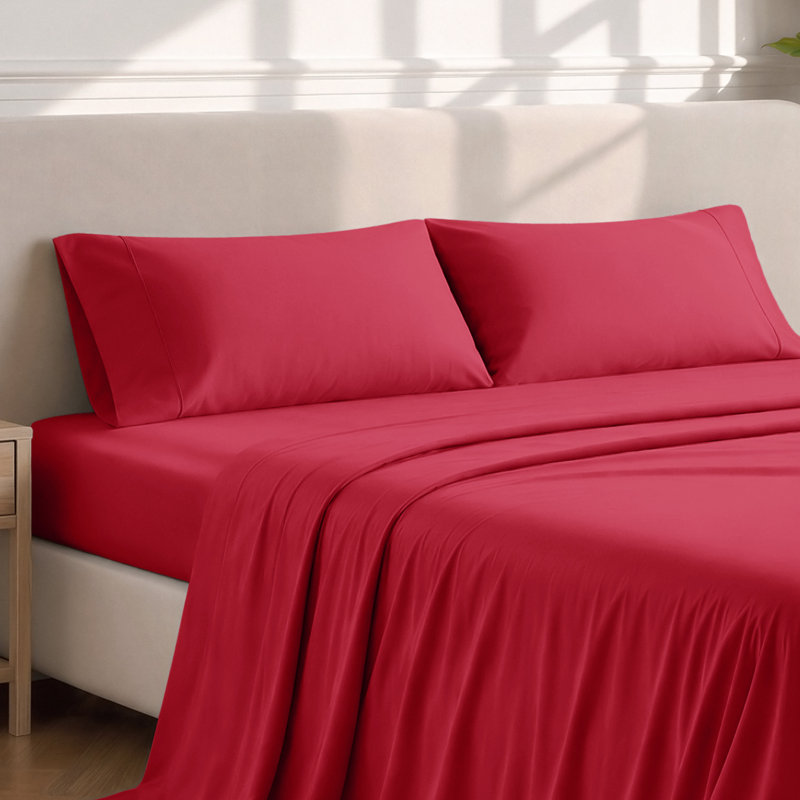 Ensemble de taie d'oreiller douce, Deux taies d'oreiller standards, Rouge