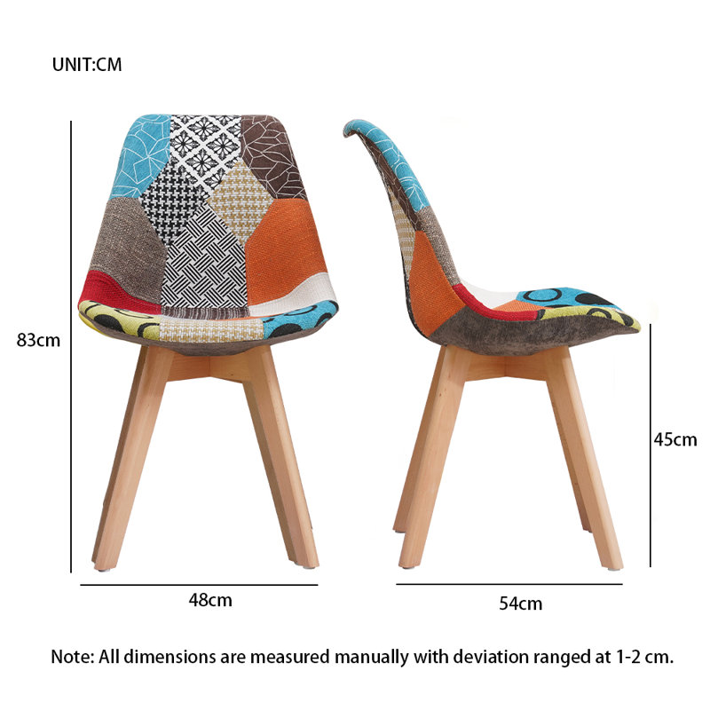 Brickhill 45cm H Fabric Upholstered Side Chair in Multicolour, 4