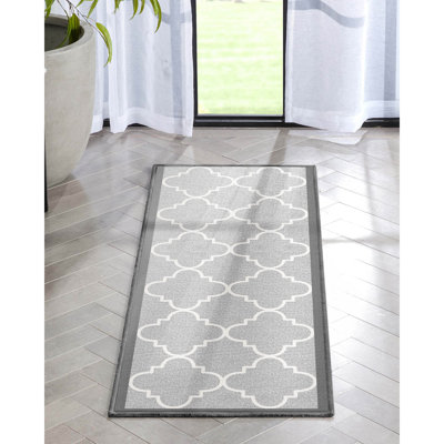 Gioanna Brooklyn Trellis Moroccan Flatweave Grey Area Rug