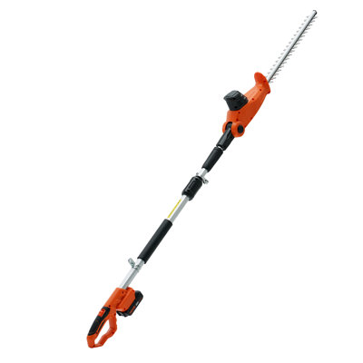 Taille-haie sans fil 20 V, lame en acier à double tranchant de 18 po, ensemble de taille-haie sur poteau avec pile 20 V
