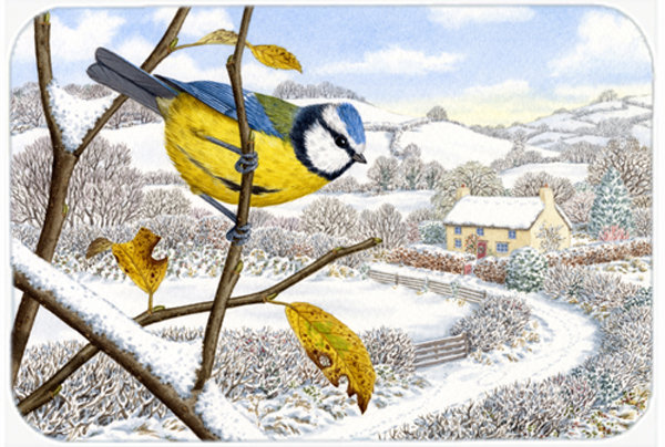 Planche à découper en verre winter caroline Eurasian Blue Tit