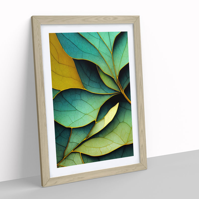 The Artsy Leaves - Print, 36cm H x 27cm W, Oak Framed Paper, White