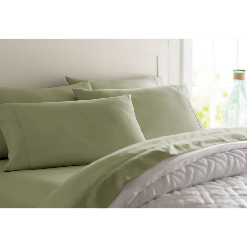 Sage Twin XL Solid Polyester Microfiber Sheet Set
