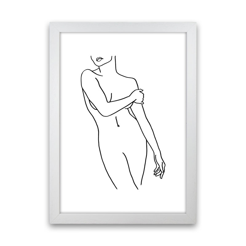 Female Front Pose - Print, 46cm H x 34cm W x 3cm D, White Frame