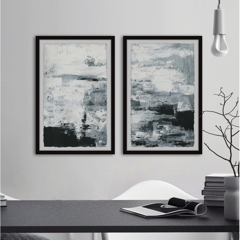 «Black and White Smudges II» Parvez Taj - Cadre photo 2 pièces, impression multi-pièces sur papier