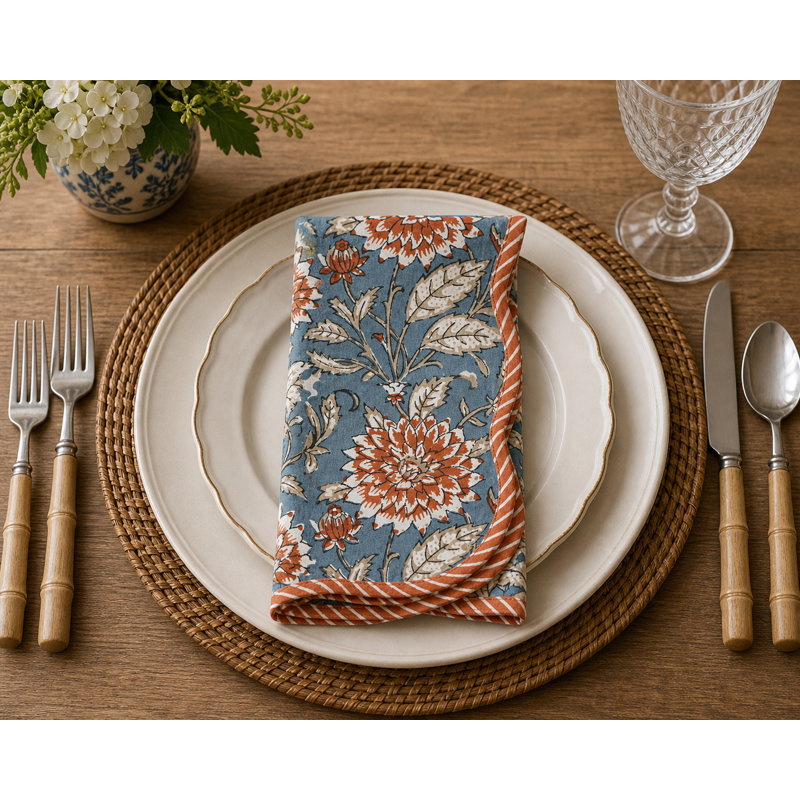 Ensemble de 12 serviettes de table Dahlia