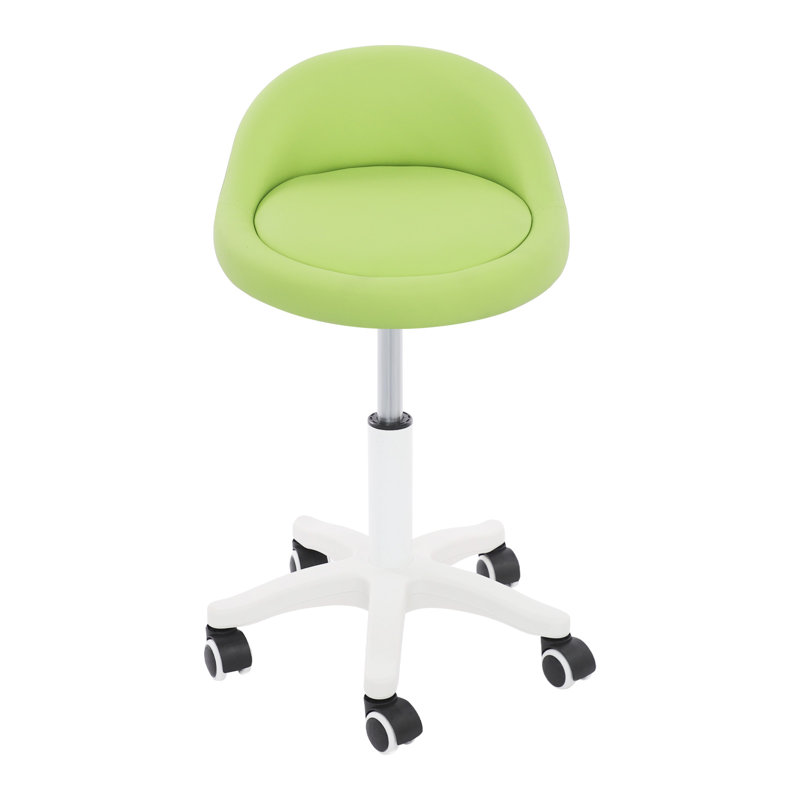 Adjustable Rolling Office Stool, Green