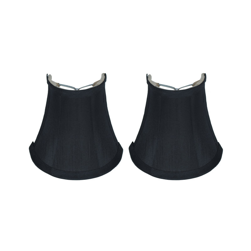 Abat-jour en soie/chantoung à cloche de 5 po (attache), Noir