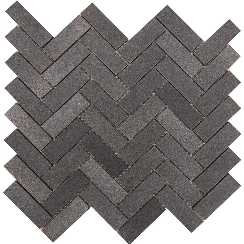 Highland 1" x 3" Basalt Chevron Mosaic Wall & Floor Tile
