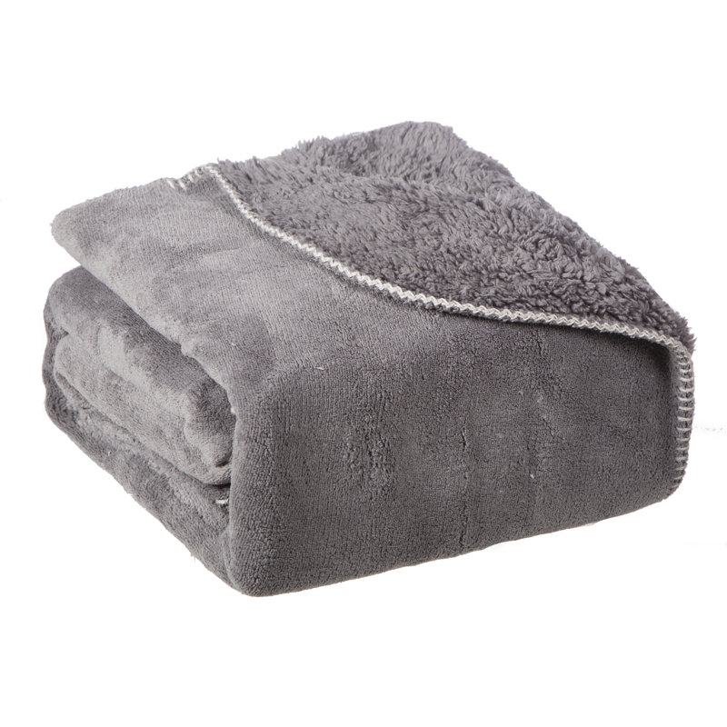 Jeté en molleton Sherpa, Anthracite