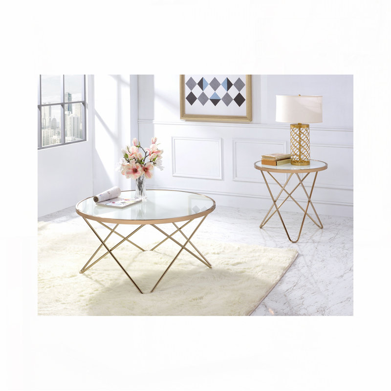 Table basse en verre, Blanc