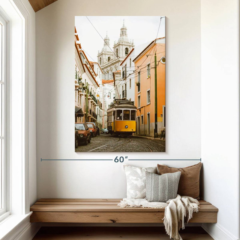 Mehar Alfama Yellow Tram, 51" H x 34" W
