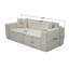 3 lits avec dossier rembourré: housse en lin et rangement pour le salon, la chambre à coucher et les appartements Mid Century Intérieur: revêtement blanc-913007070-913007065